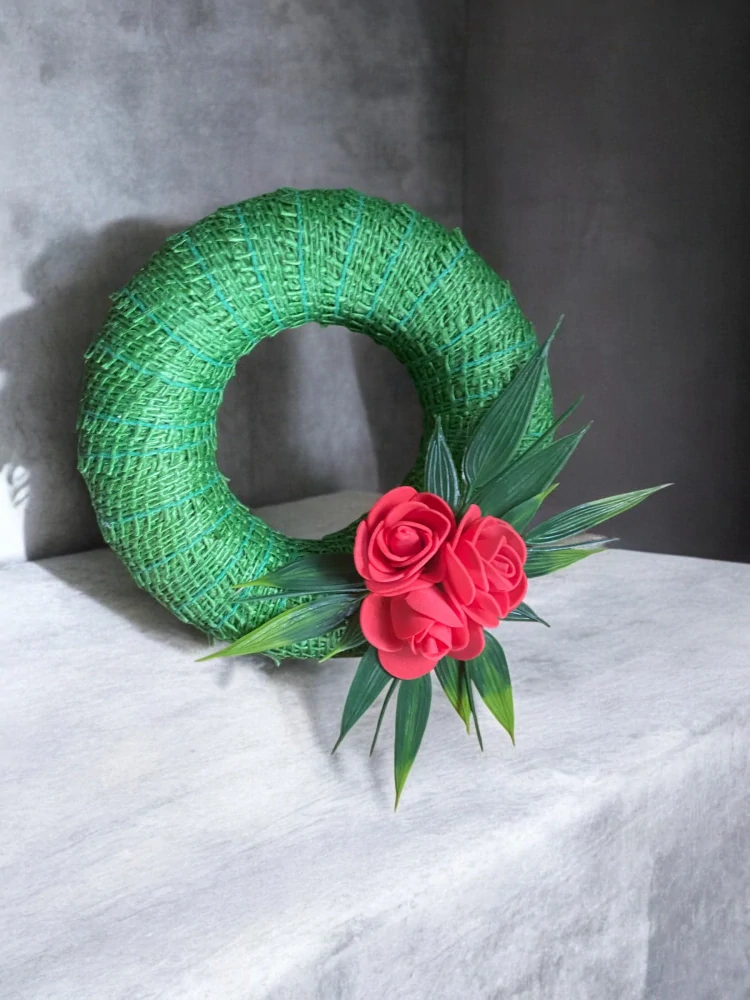 Dušičkový věneček s kytičkou urnový 15 cm